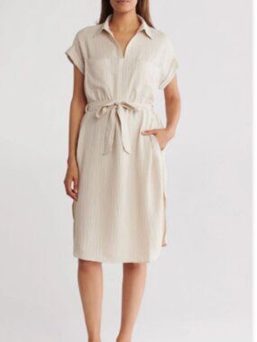 MAX Studio Belted Shirt Dress with pockets – Size Medium